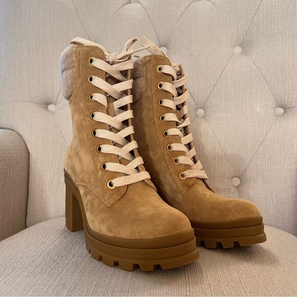 Veronica Beard Westport Water Resistant Hiker Boot Desert US 7.5 NEW MSRP $495 - Picture 2 of 10